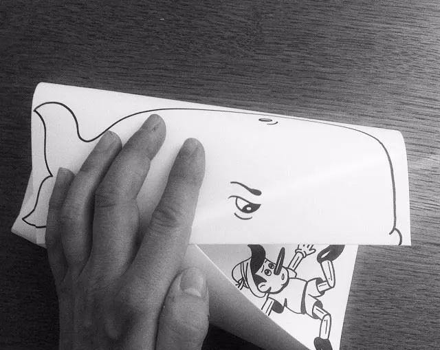 插画#一张纸玩起了3D游戏,网友评论只有无聊又有才的人才能做到