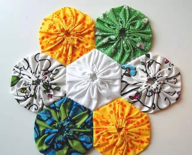3款布艺YOYO花教程，学会了，可以拼出很多漂亮家居用品！收藏