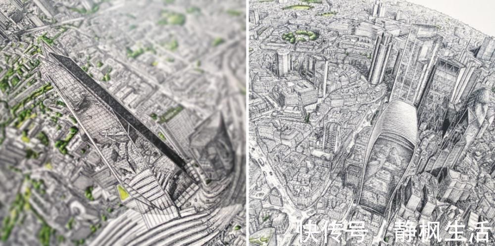 中国文化$英国小伙用针管笔画出了最美中国地图,独一无二的中国风