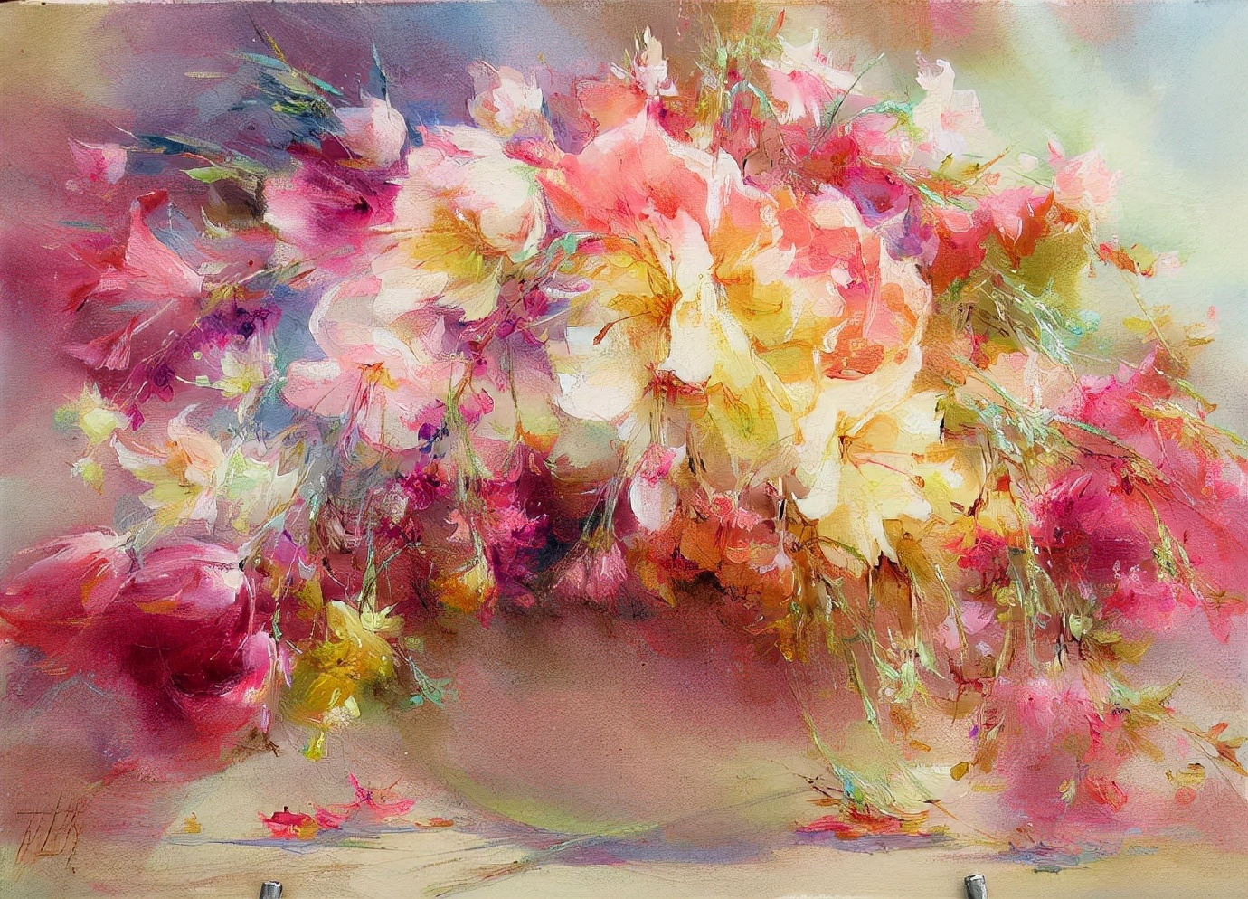 vladimir!俄罗斯画家弗拉基米尔· 巴比奇把花束画得如此之美,妖艳