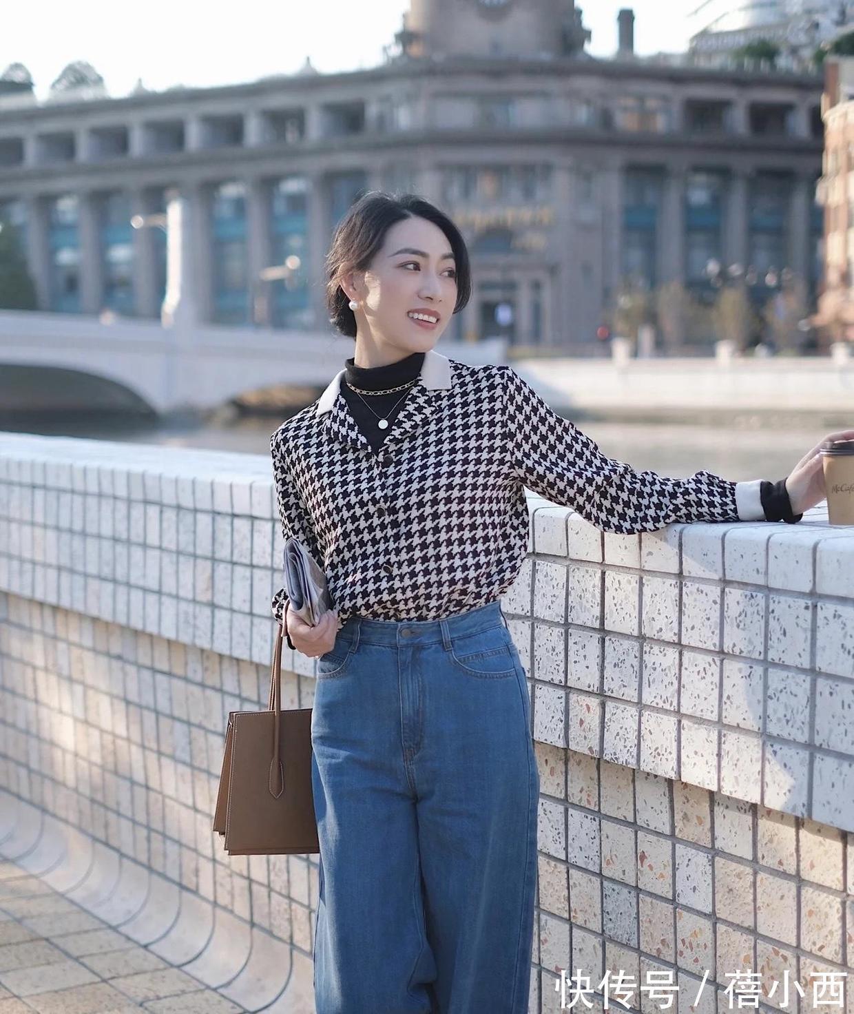 上半身|小黑裤不再流行,今年流行“阔腿裤”,搭配针织衫、卫衣都很时髦