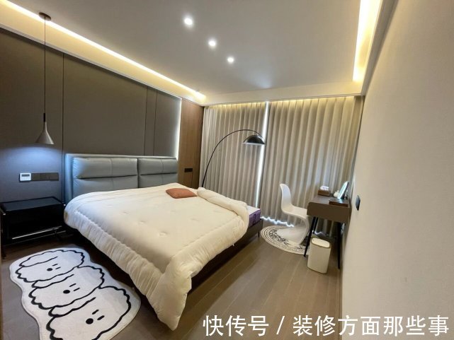 茶几|120平现代无主灯设计,通铺瓷砖+无茶几,客餐厅真的很显