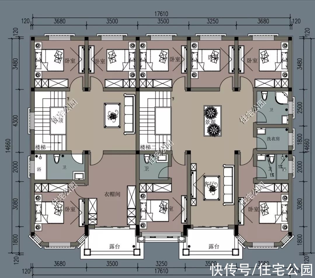 建筑面积|2021年就建这10套别墅吧，双拼设计太绝了，尤其是第6套特别实用