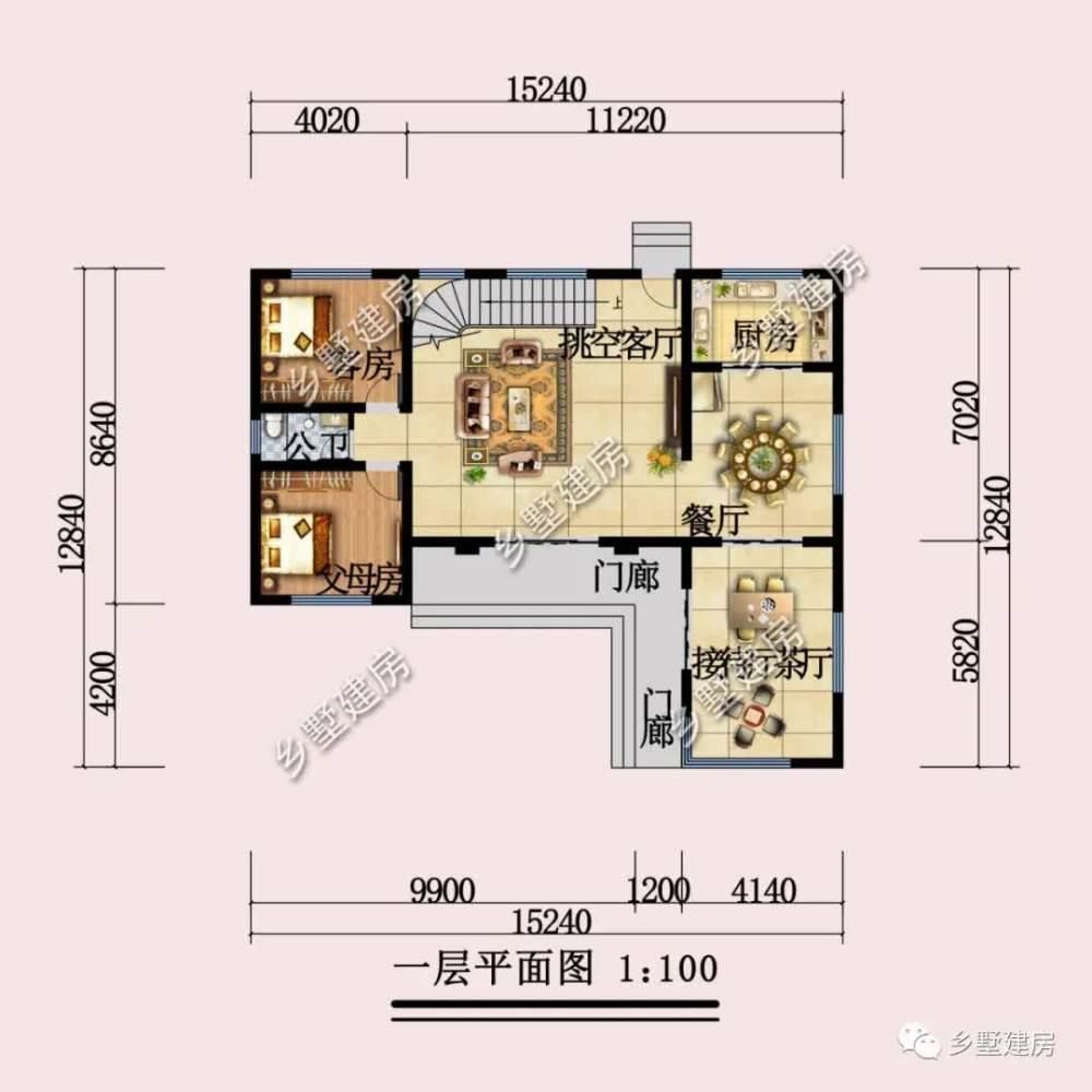 接待厅|15×12米新中式别墅，中国人的传统，现代人的骄傲
