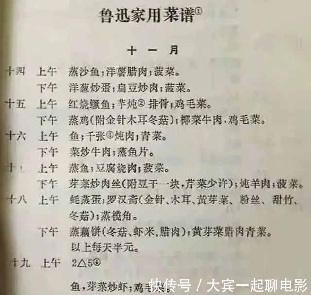 令人|鲁迅的伙食水平,令人想不到