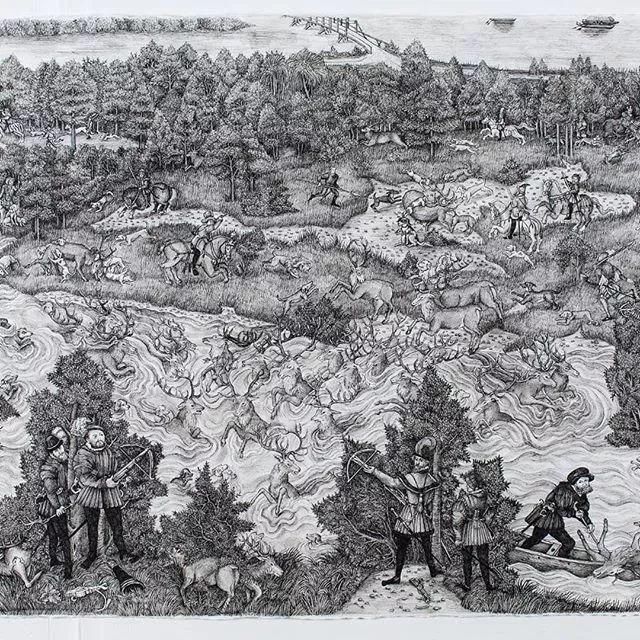 艺术学院|一幅画用掉上百支笔,看到最后成果这么震撼,也就不觉得心疼了