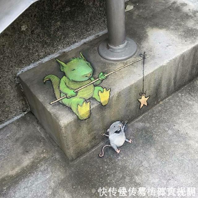 密歇根州!他用粉笔在街边“乱涂乱画”,吸引了百万粉丝,网友:能多来点吗