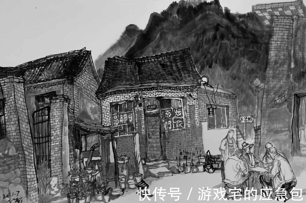 山水画#山水画|周鹤龄的水墨画有自己独特的笔墨语言