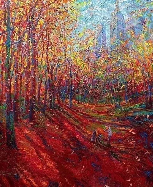 色彩斑斓@这个画家“有点冷”,她用颜料触摸这个色彩斑斓的世界