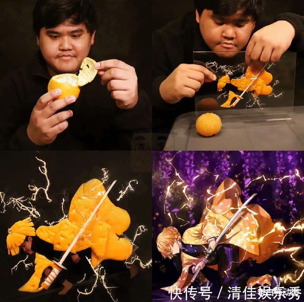 想象力|泰国小哥用“橘子皮”cos我妻善逸,这想象力绝了!