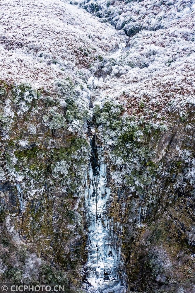 冰瀑|贵州毕节：冰瀑美景 壮丽如画