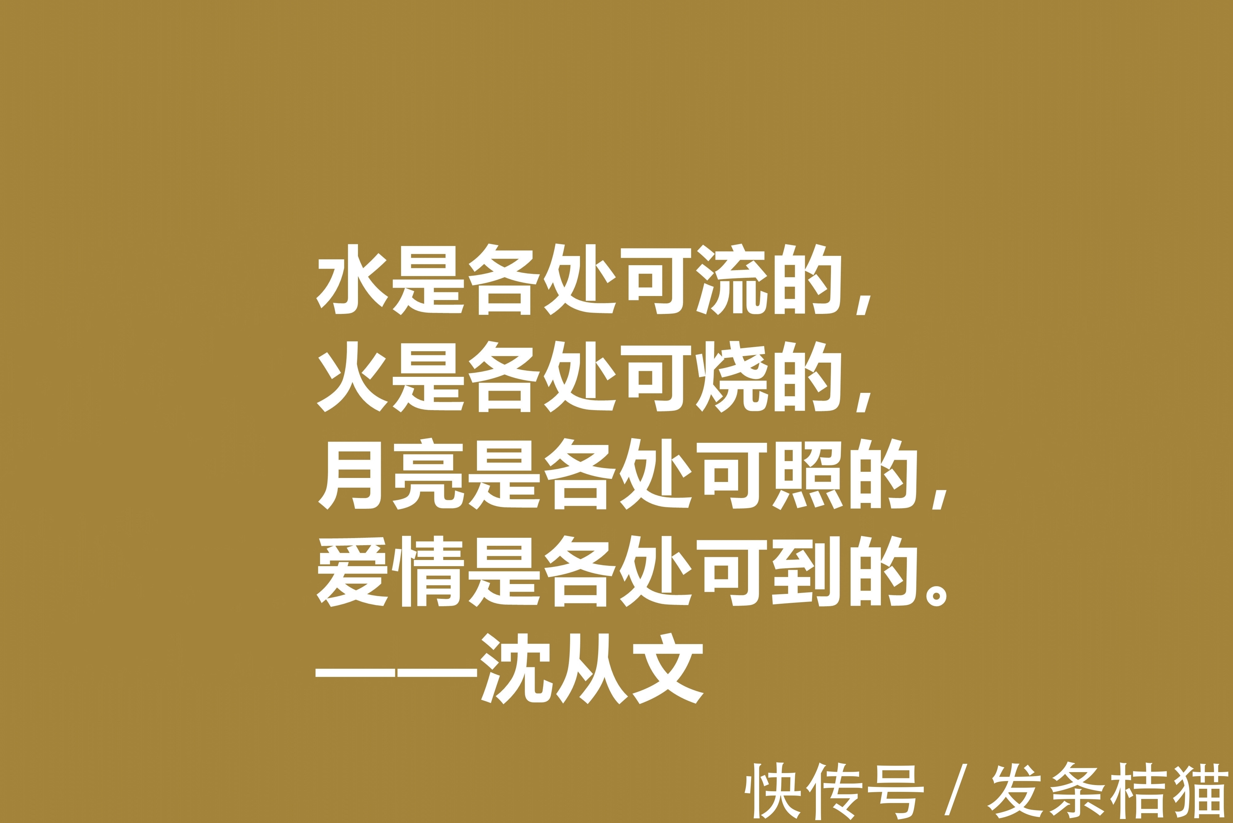 小说$深爱沈从文的小说，细品他十句格言，文化底蕴深厚，凸显其人生观