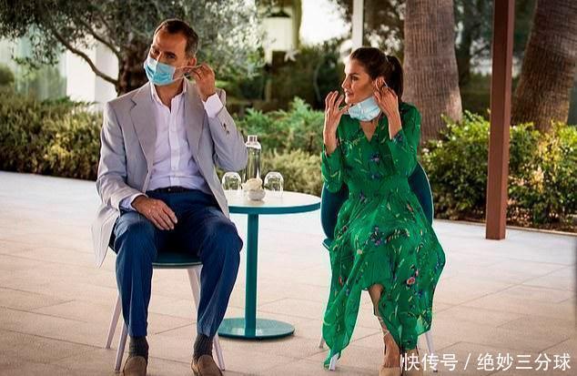 西班牙王后“巡游”开启穿鲜艳绿裙成森林仙子,47岁怎么这么嫩