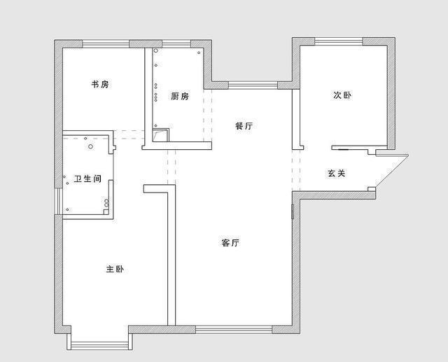 榻榻米|76平米三房两厅美式装修，灰色墙面搭配金色边条，小空间的轻奢味
