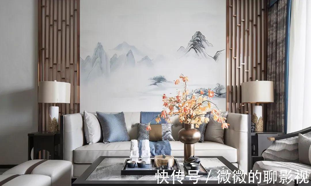 烟灰蓝|125㎡现代中式风新房,全屋烟灰蓝配色,清爽明亮!