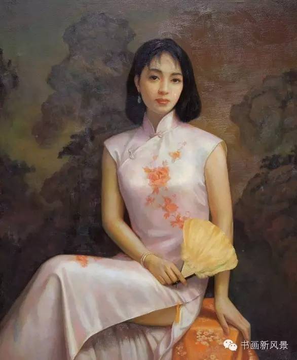 旗袍|油画中的旗袍美女，典雅端庄，极富东方韵味