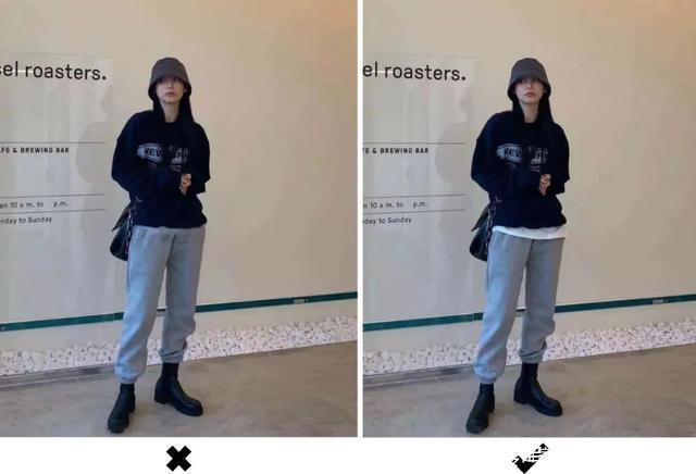 卫衣|卫衣这么穿,真的显胖又显矮