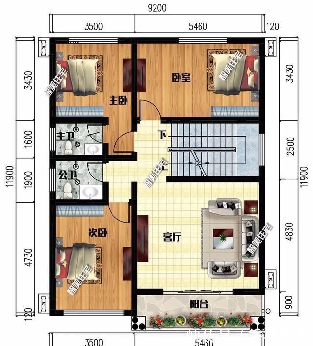卧室|两栋宽9米多的农村自建别墅，南北通透，这种房子住起来舒爽