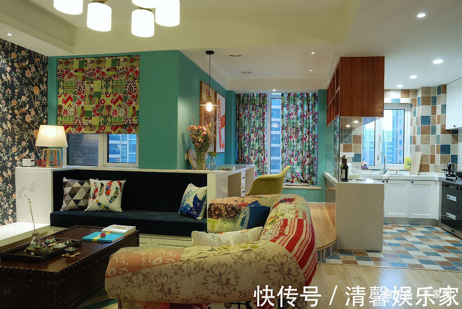 色彩|80平混搭二居之家，丰富的色彩，个性的布局，让脑洞大大大！