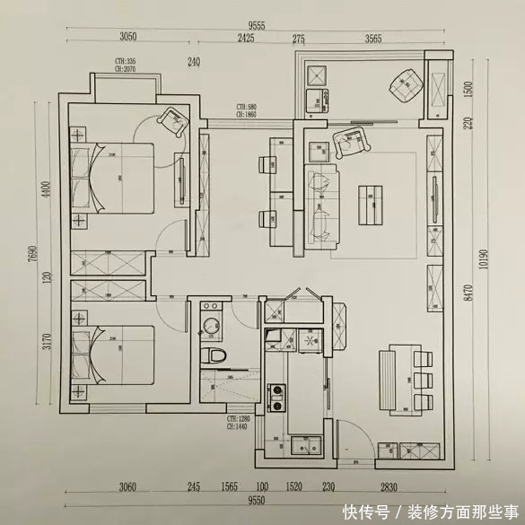 端景|200平美式别墅无主灯，但是凹吊顶上的射灯如星罗棋布的夜空