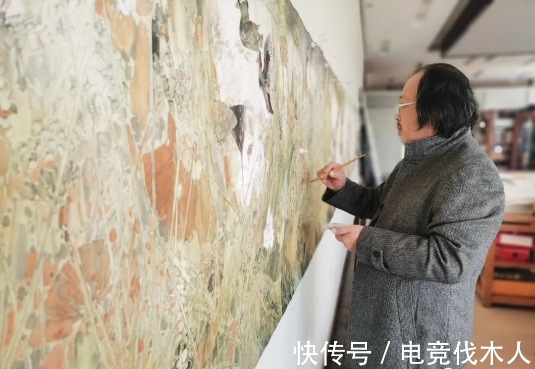 荷塘长卷!生命感动 大美创构——著名画家卢东近作荷塘长卷《家园》