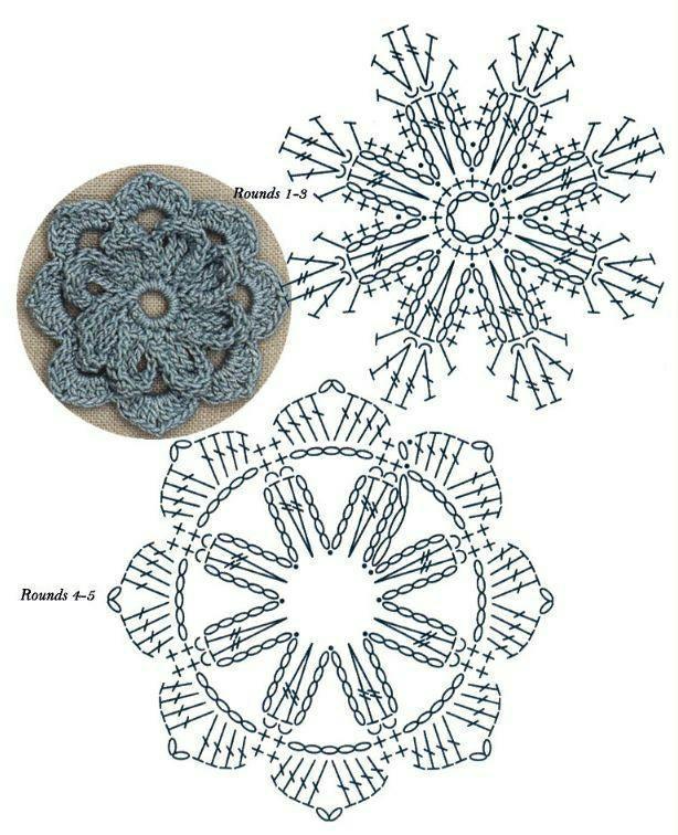 55款钩编平面花片图解,各个形状都有,以后钩什么都可以!收藏