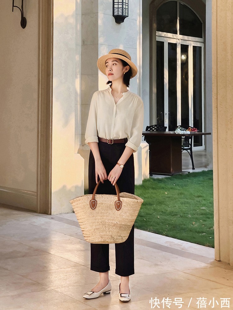 小个子|收起半身裙!今秋有品位的女人都在穿“衬衫+裤子”,洋气又高级