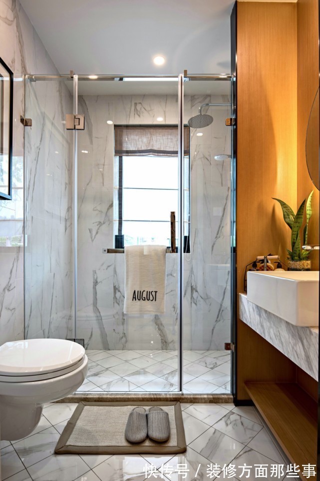 背景墙|98平将木质元素与蓝色融入细节，有质感