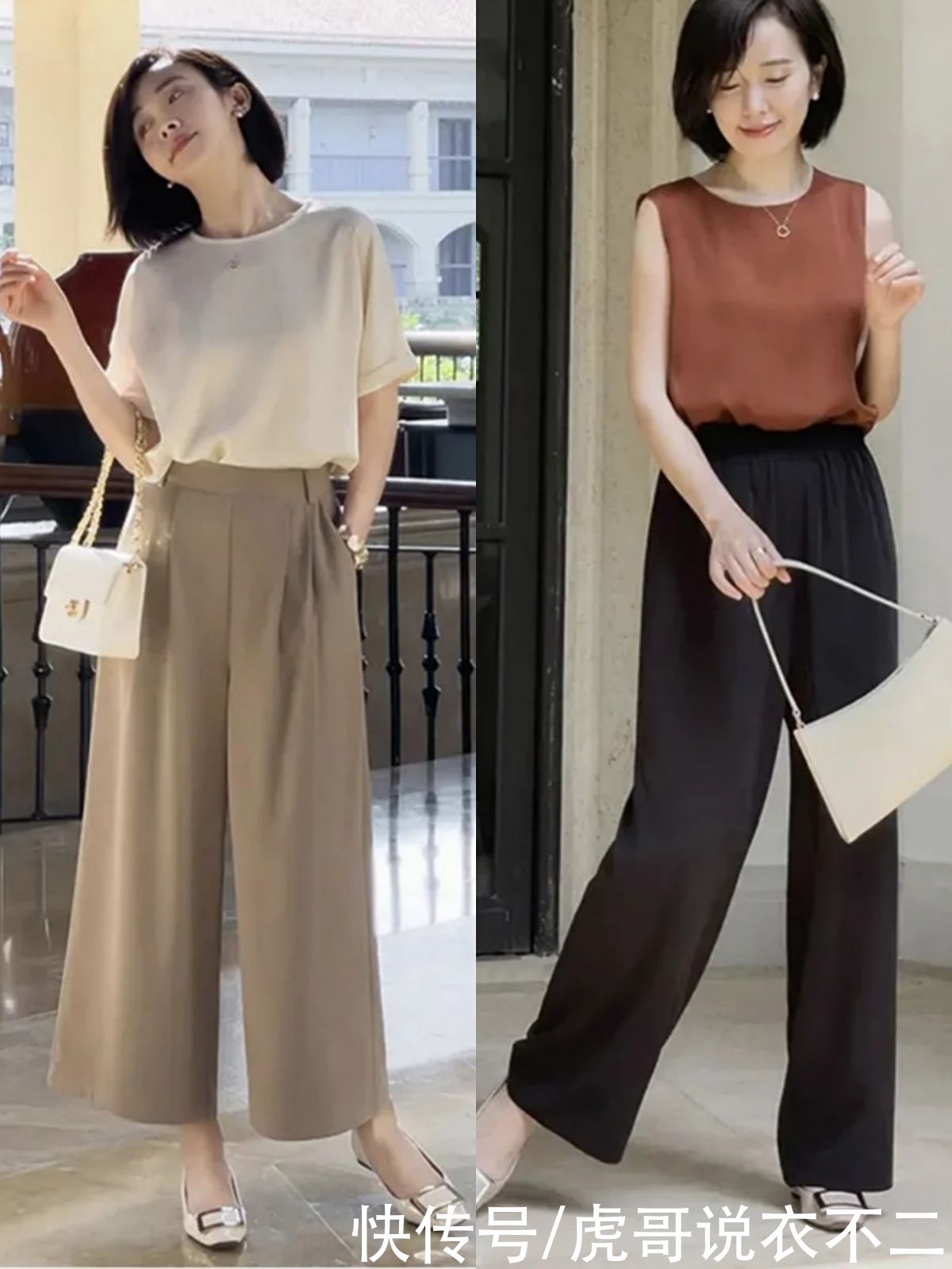 尖头|阔腿裤不流行搭高跟鞋，配这4种平底鞋更舒适高级，优雅女人都爱