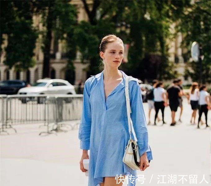 整体造型|最近火了一种裙子叫“衬衫裙”，时髦减龄又显瘦，明星都上头了