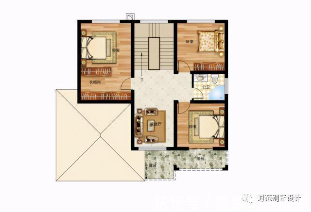 西风|11x11米带挑空客厅的复式新中式别墅,5室4卫,适合自建