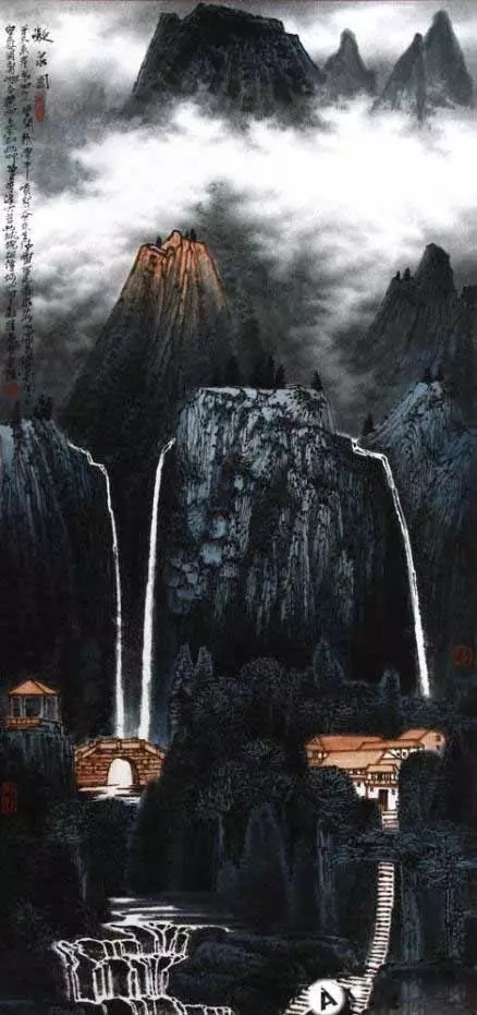 山水画$“江南鬼才”笔下的工笔山水画,色彩丰富,太震撼了!