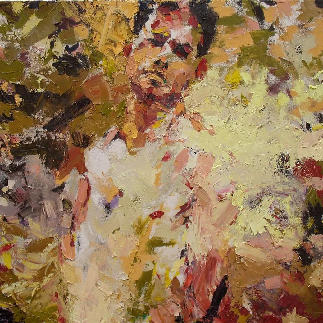 纹理&他将杂碎的色块,厚重的纹理,融于画中的人物