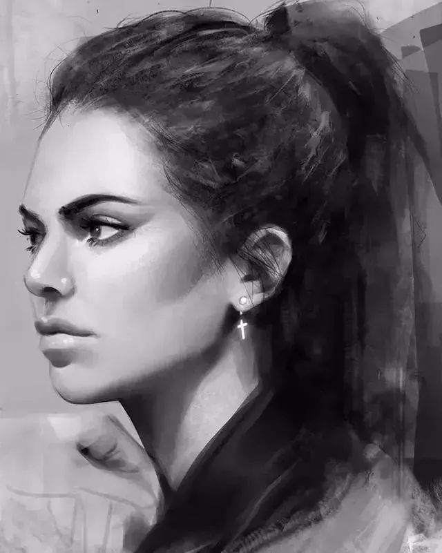 暗部$这三位艺术家的画中女子,楚楚动人,美若天仙