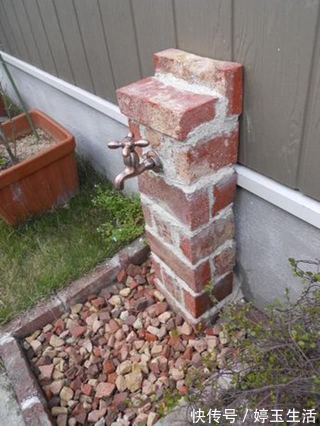 老公|老公手艺就是好,用50块红砖在院子里砌个洗手池,一分钱都没花