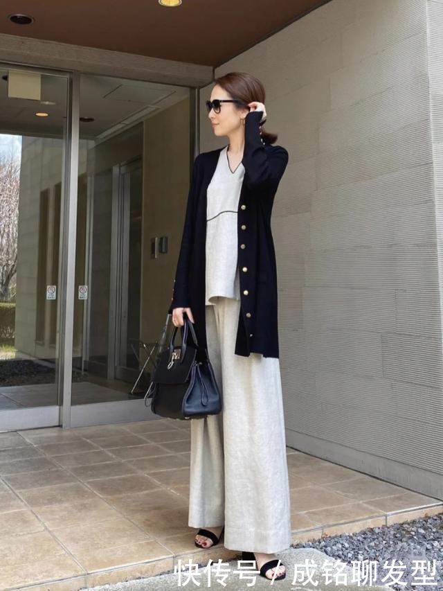 身材|这才是五十岁女人该有的装扮,这位日本博主的优雅穿搭,超有气质