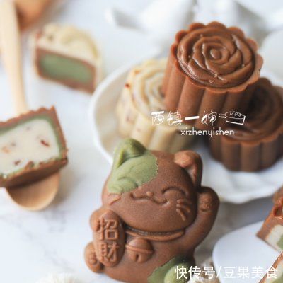 蔓越莓丁|免烤多层咖啡月饼