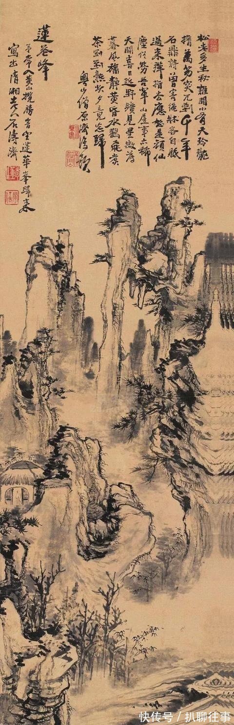 西岩松雪图@清初四大画僧笔下的意境山水,不只是养眼