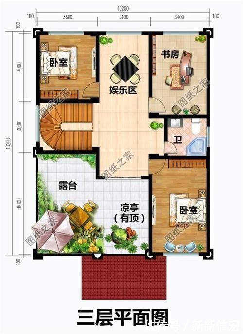 卫生间|农村三层楼房户型图,户型方正舒适,看完赶快收藏图纸