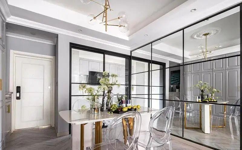 墨绿色|100平混搭新房案例,简约高级灰设计,腔调满满!