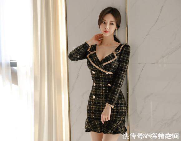 说了算|漂不漂亮你说了算,孙允珠银河星烁浪漫金粉镶边西装裙穿搭