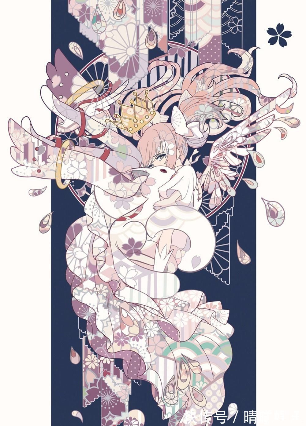 塔罗牌&纸胶带贴画风格插画,类似于塔罗牌的感觉,精致且美观