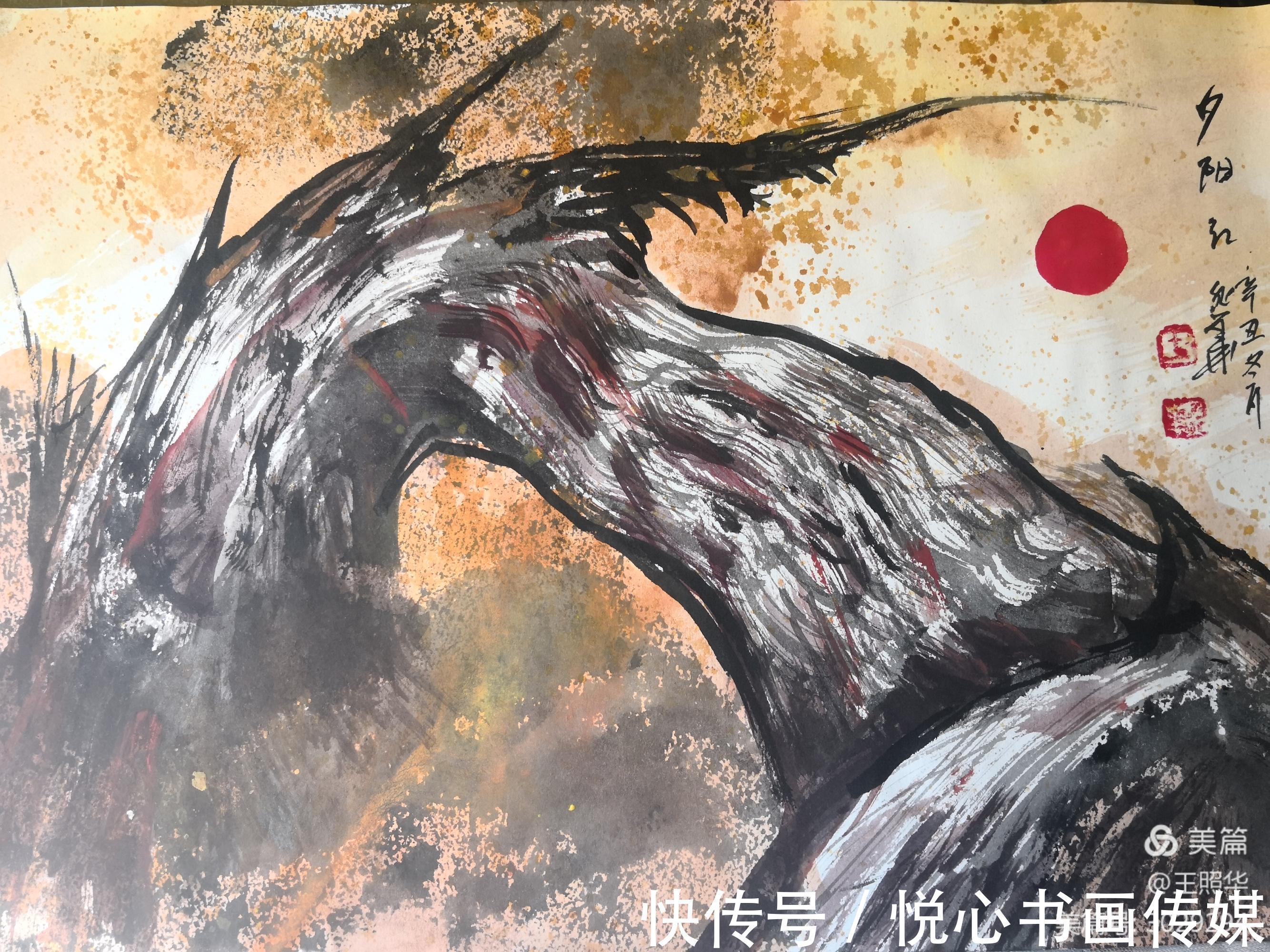 大漠英雄!中国鹰王、胡杨大师王照华虎年迎春新作《大漠英雄》