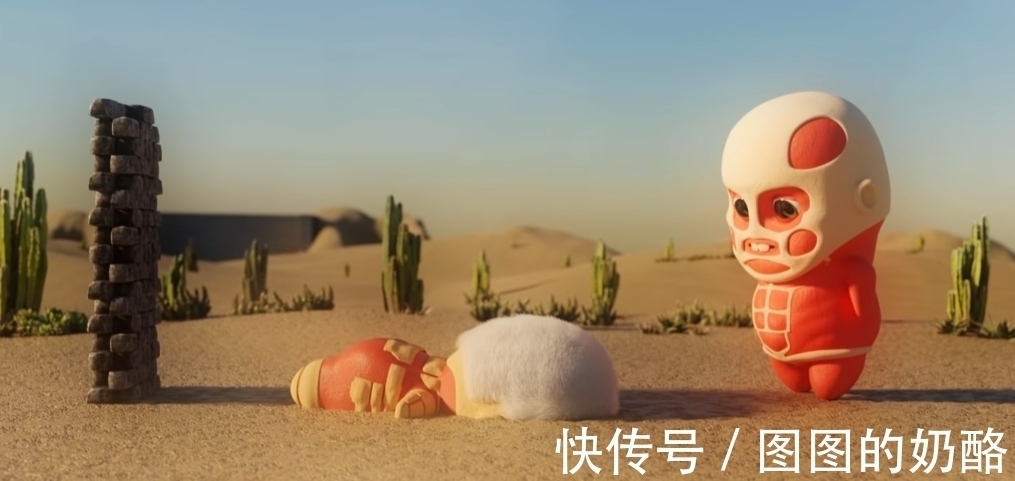 骨架|国外漫迷创作巨人短片,巨人变肉团,超巨偷懒睡觉,铠巨撞墙昏厥