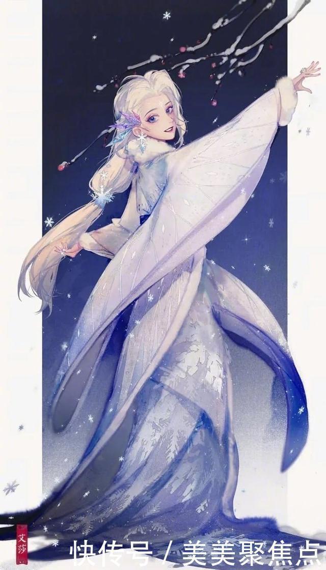 白雪公主|当迪士尼公主穿上古装，贝儿身穿旗袍，白雪公主成为宫女