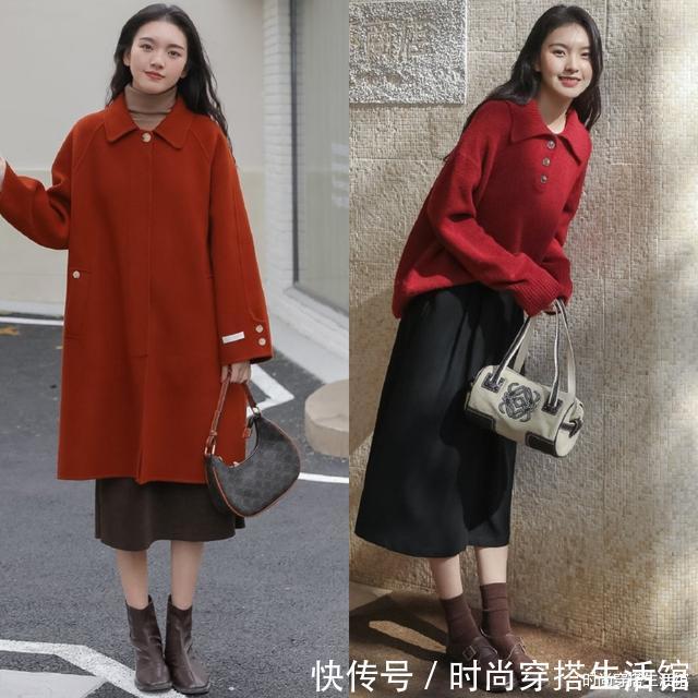 半裙 毛衣下面尽量少穿裤子,今年春节流行这样穿,简约大方又气质,美