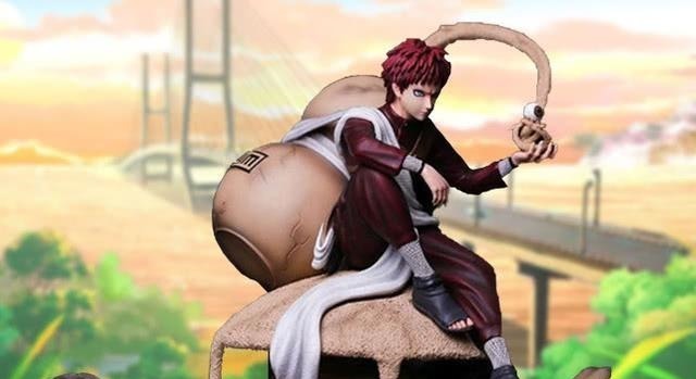 斗笠|我爱罗与守鹤之盾手办,守鹤质感细腻,胖乎乎的肚子太萌了