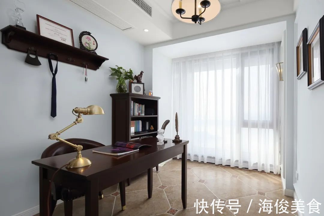 深木色|127㎡现代美式,安静优雅的空间,成熟+浪漫的布置,稳重舒适