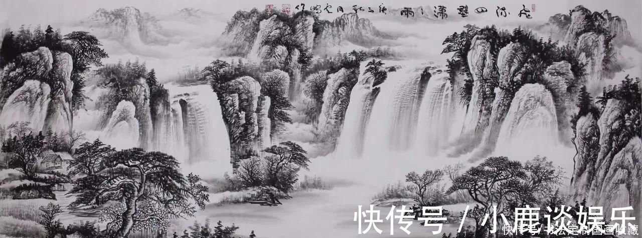 中国美术@书法定制《向天再借五百年》,国画收藏《水墨画,长城,鸿运当头