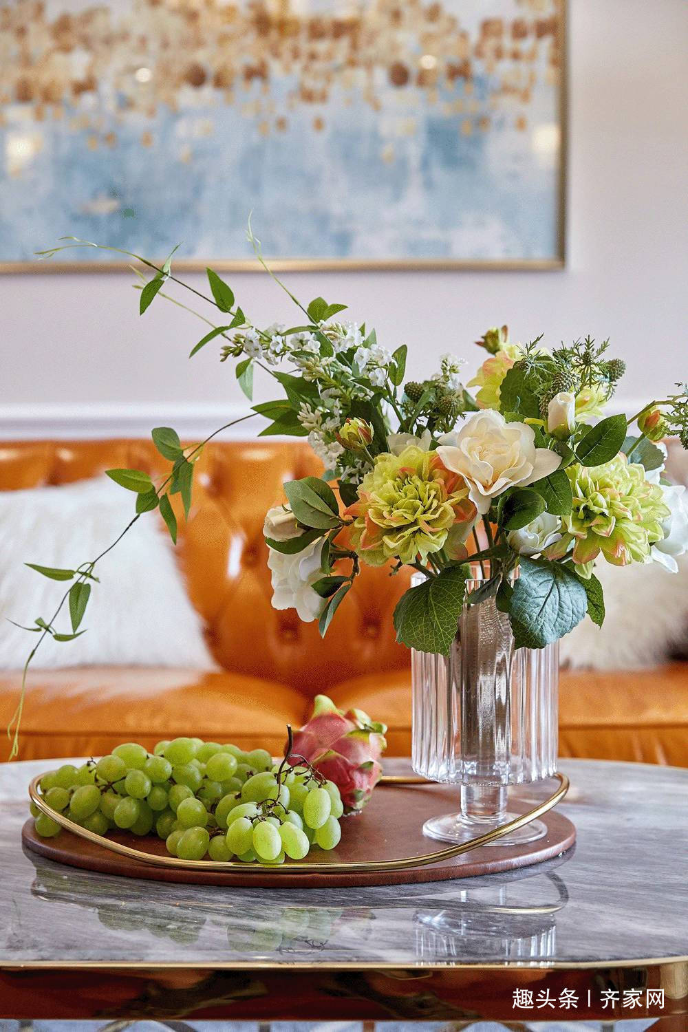 茶几|125㎡美式风，从茶几小景到装饰画，独有一番自然和自由的风味